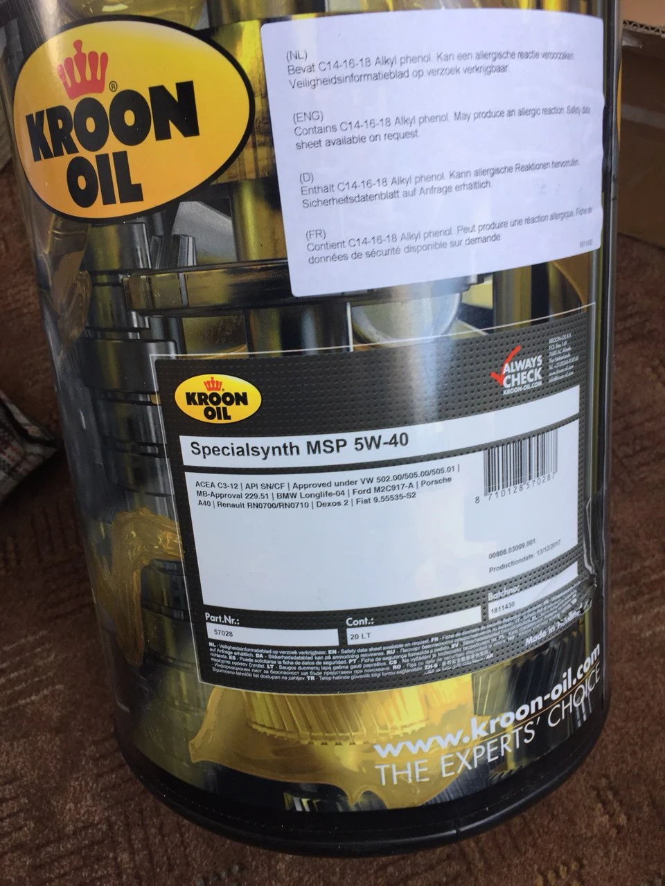 Зміна мастила Kroon Oil 5w40