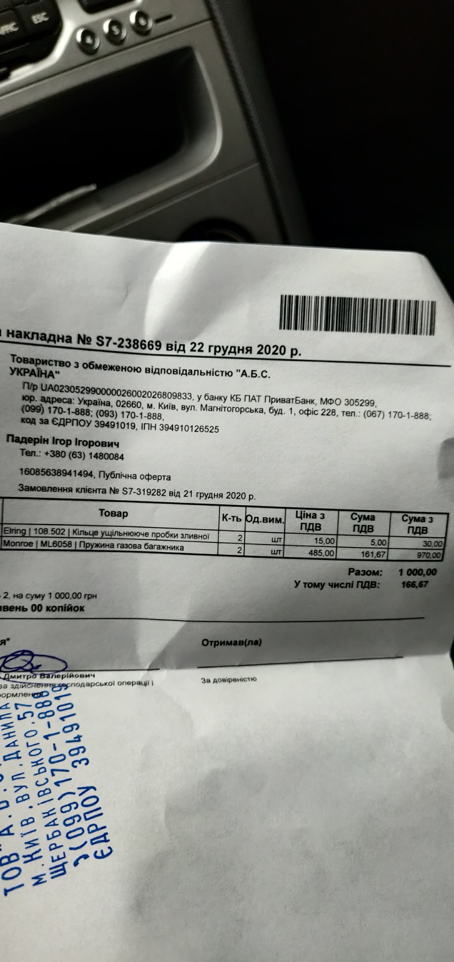 Опори багажника та шайби Решено 3
