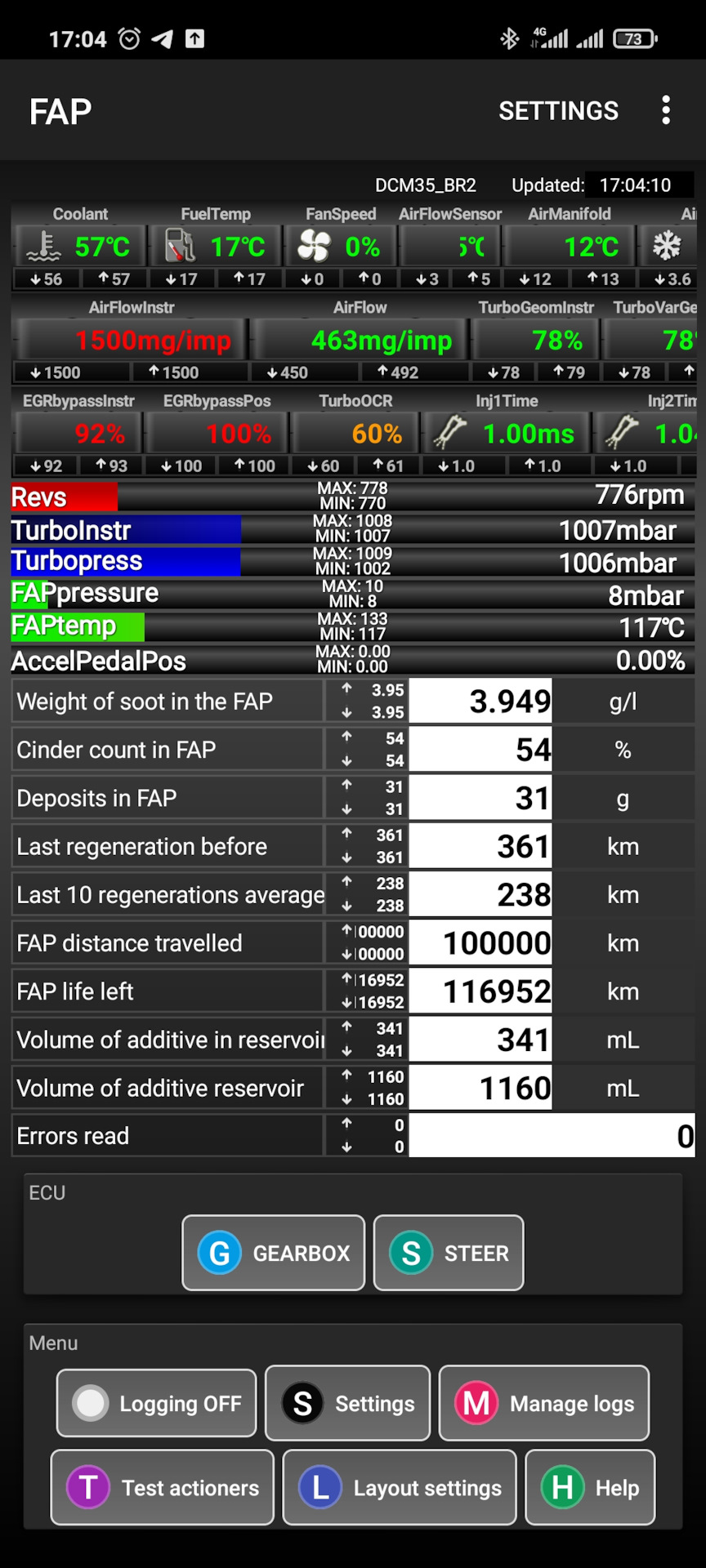 Update Ошибка P1434 P1435 multiplexed additive pump pump fault 1