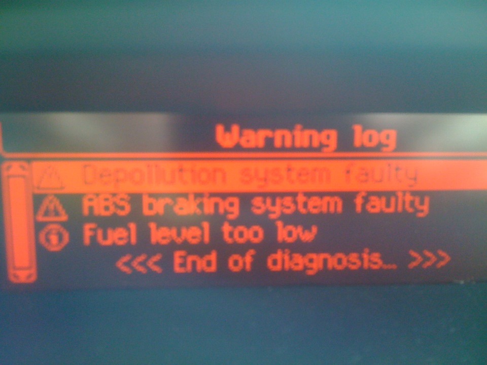 ABS braking system faulty + Depollution system faulty + Gear box faulty 1