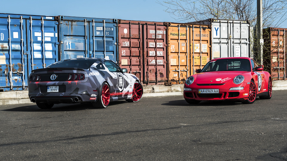 OdessaSupercarsRun 2017 Porsche 911 4S Aero Kit vs Ford Mustang AirFighter #TeamVossen 3