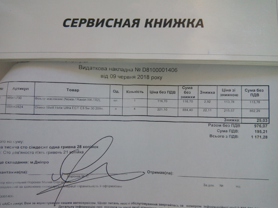 Проміжне ТО (9/06/2018 8560км) 🧰 2