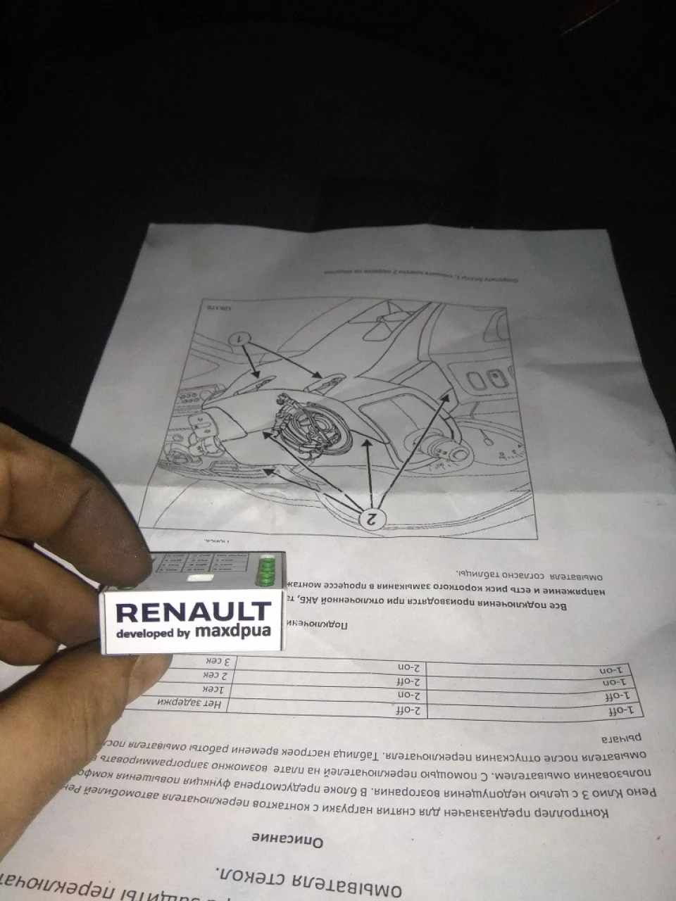 Встановлення розвантажувального блоку в підрульовий перемикач двірників