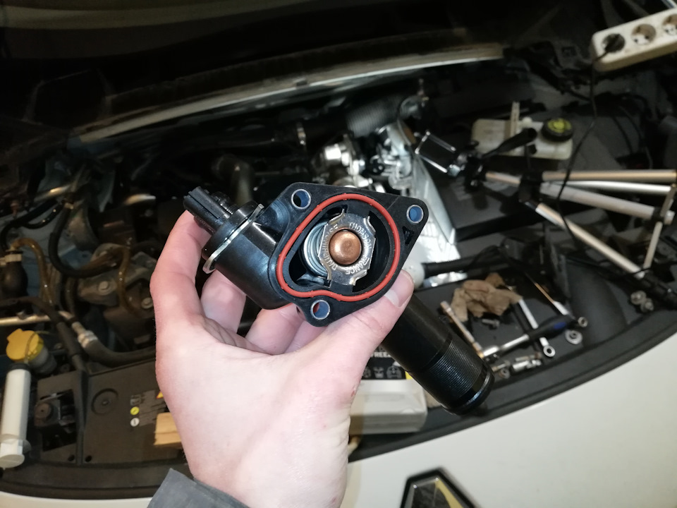 Заміна термостата 1,5 dci Renault Megan 3 Scenic 3 1