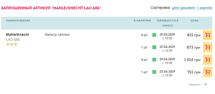 Фільтр салону LАО 686 4