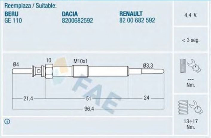 Свічки розжарювання Renault Megane 3, Scenic 3, Daster, Dokker, Lodgy, Kangoo, Laguna 3, Fluence готуй влітку ... 2