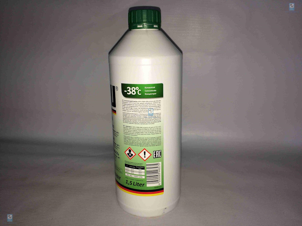 Антифриз G11 зелений -38°C 1.5л HEPU P999-GRN 2