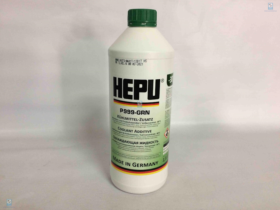 Антифриз G11 зелений -38°C 1.5л HEPU P999-GRN 1
