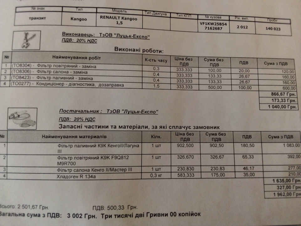 Заміна фільтрів та дозаправка кондиціонера. 2
