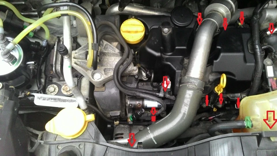 заміна свічок розжарення на дизельному двигуні Renault kangoo k9k 806