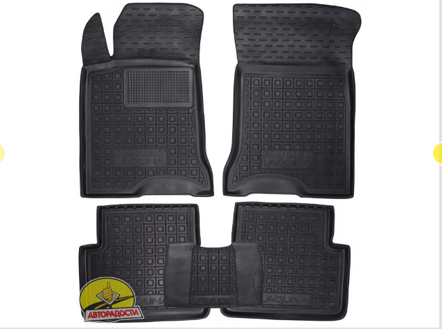 Килимки в салон для Renault Laguna '01-06 гумові, чорні (AVTO-Gumm) 1