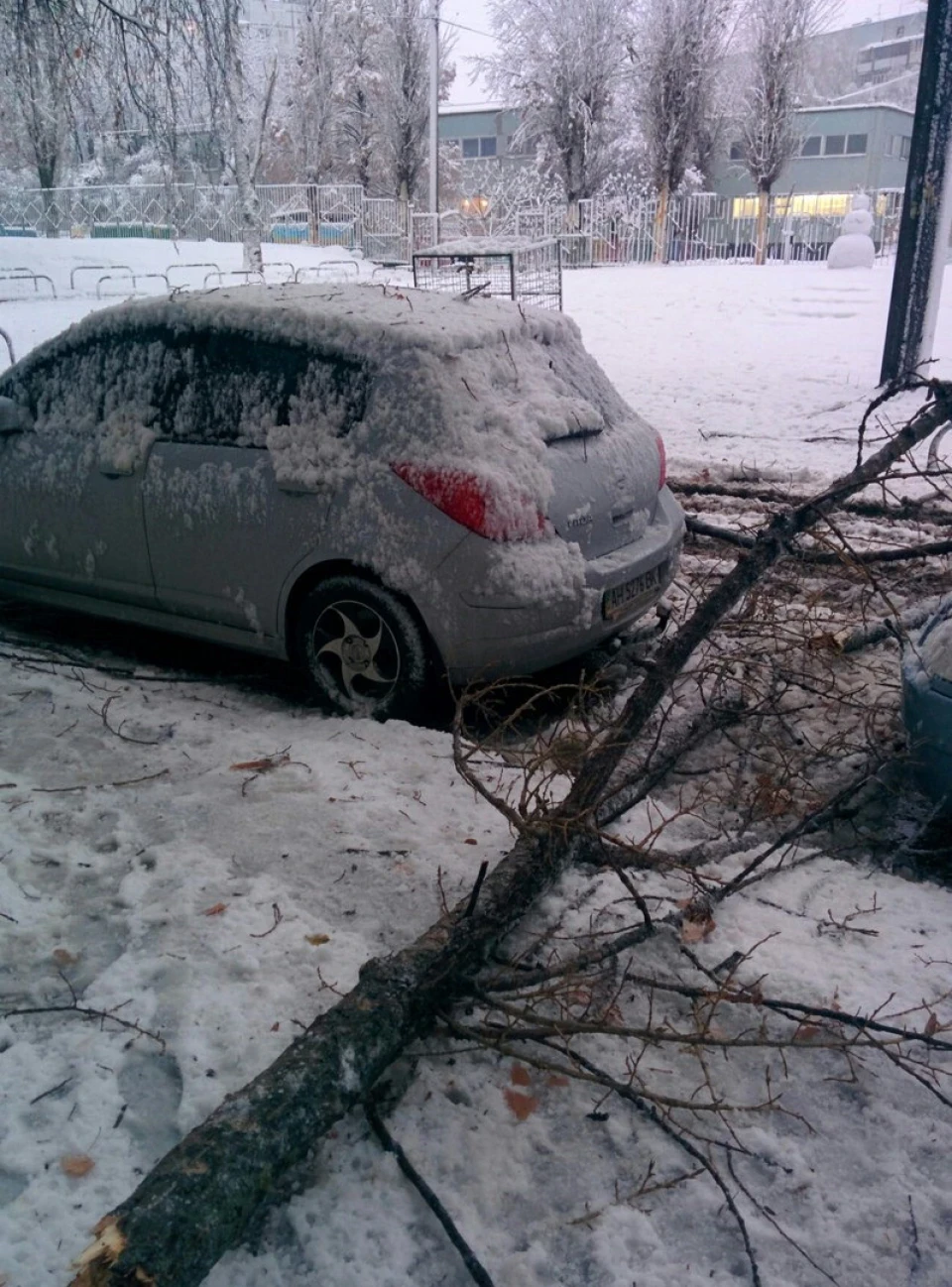 Капризи погоди у Харкові або не ставте авто під деревами
