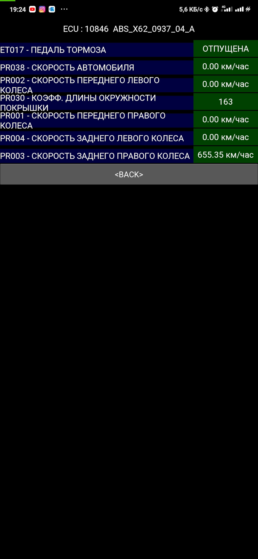 Помилка ABS DTC C003A (1D) Датчик обертання заднього правого колеса 3