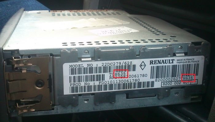 Генератор коду розблокування магнітоли Renault 3