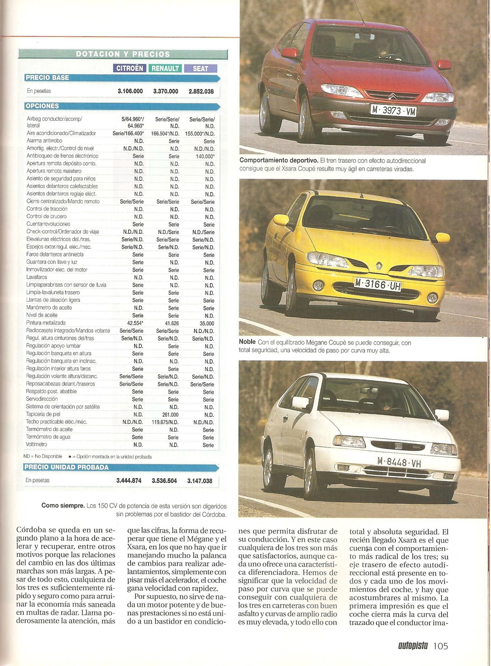 Megane Coach F7R vs Xsara VTS vs Cordoba 2.0-16V 4