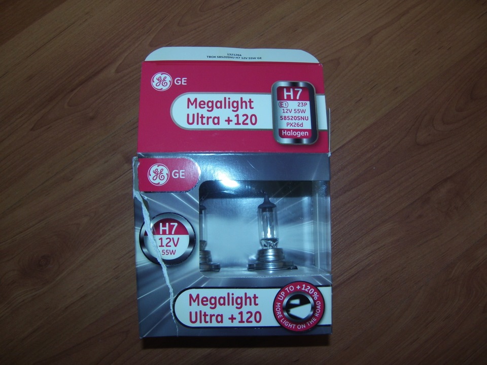 Заміна штатних галогенок на GE Megalight Ultra +120 1