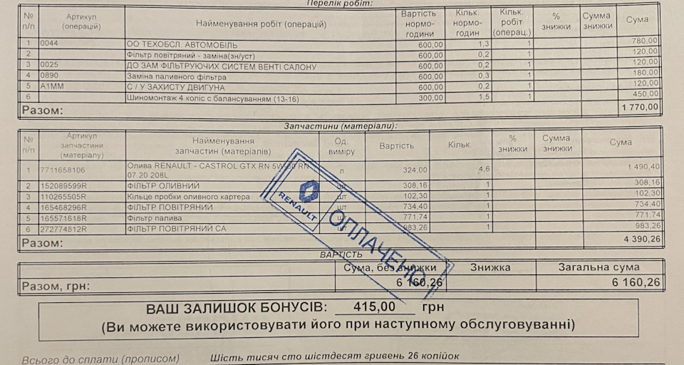 TO2 (30000 км) 1