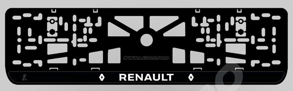 Рамка номерного знака з підсвічуванням напису Renault.