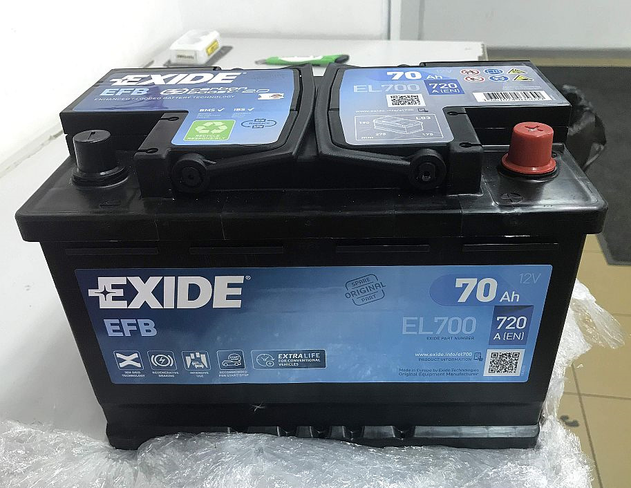 Заміна акумулятора. Exide 6СТ-70 Start-Stop EFB EL700 2