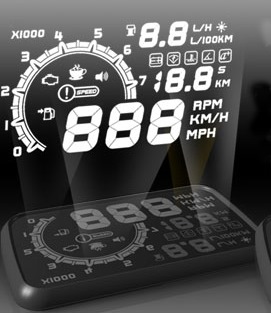 З'явилася ідея поставити Head-Up Display (HUD) він Проектор на лобове скло 1