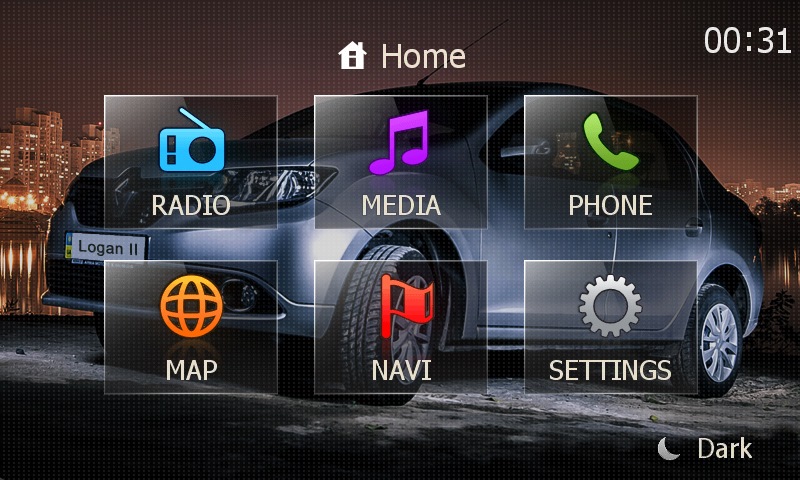 Створив прозору тему Renault Logan II для Media Nav 1
