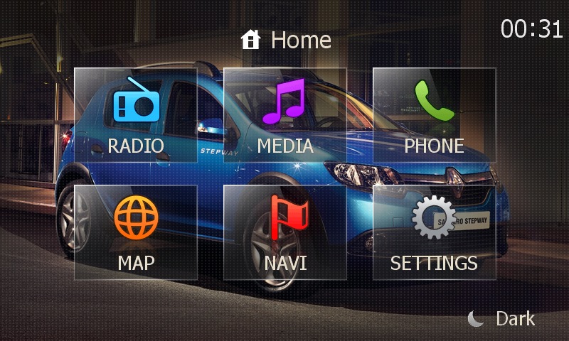 Теми Dacia Stepway Blue і Renault Stepway Blue для Media Nav 4