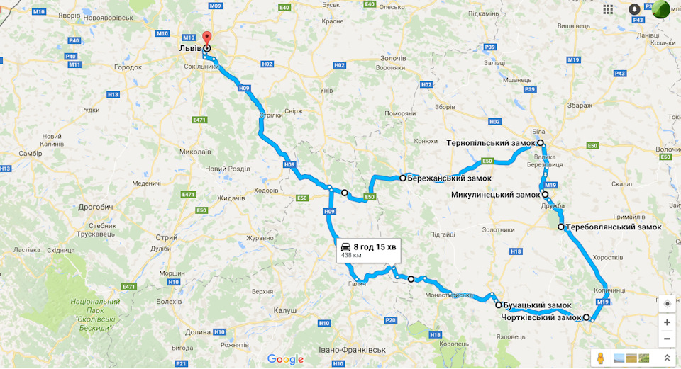 Львів - Бережани - Тернопіль - Микулинці - Теребовля - Чортків - Бучач - Львів 1
