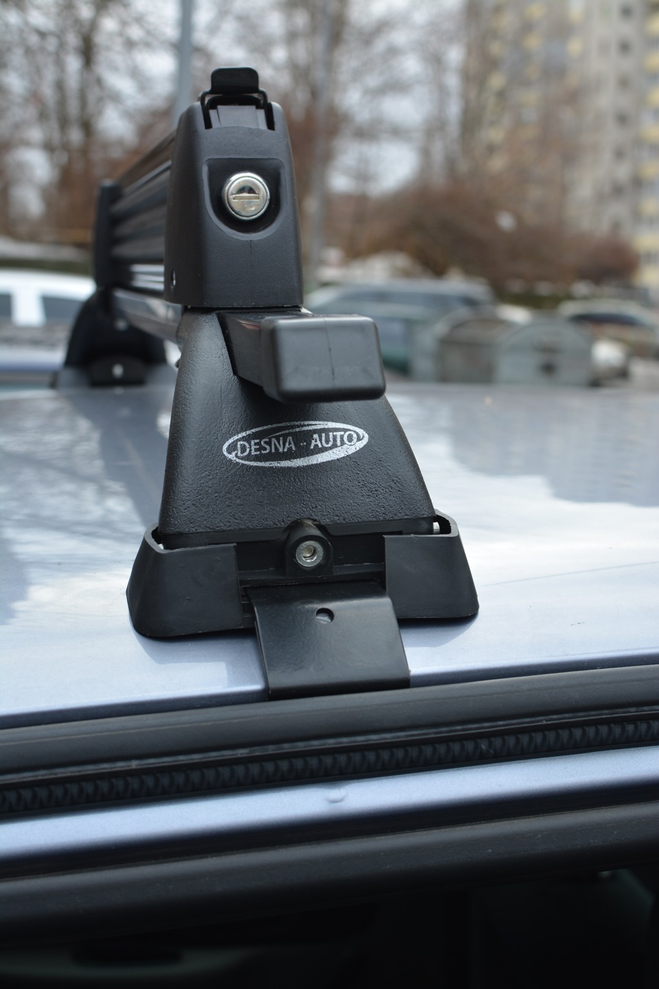 Багажник на гладкий дах Desna-Auto та кріплення для 5-ти пар лиж Amos Ski Lock 5 5