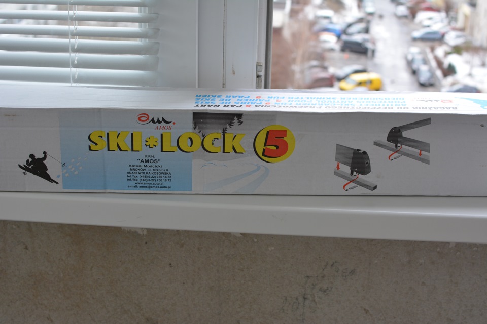 Багажник на гладкий дах Desna-Auto та кріплення для 5-ти пар лиж Amos Ski Lock 5 2