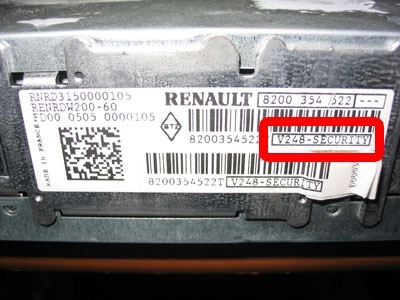 Розблокування автомагнітоли Renault 2