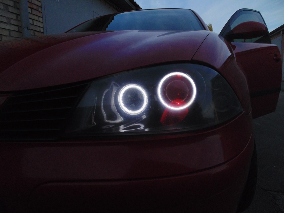 Seat Cordoba тюнінг фар установка ангельських вічок 3