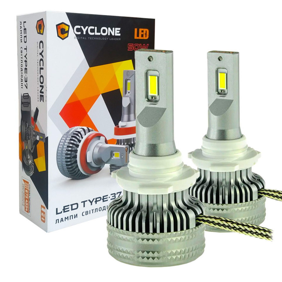 #Автосвітло Частина 2 CYCLONE LED HB4 6000K TYPE 37 1