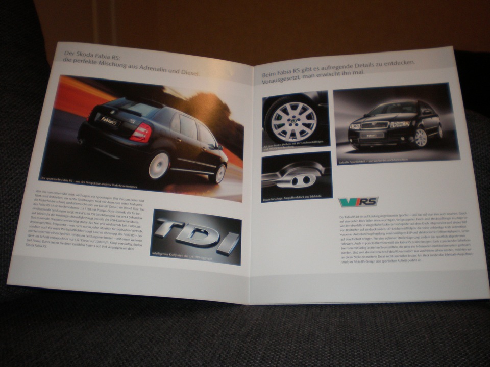 Оригінальний німецький буклет Skoda Fabia RS 3