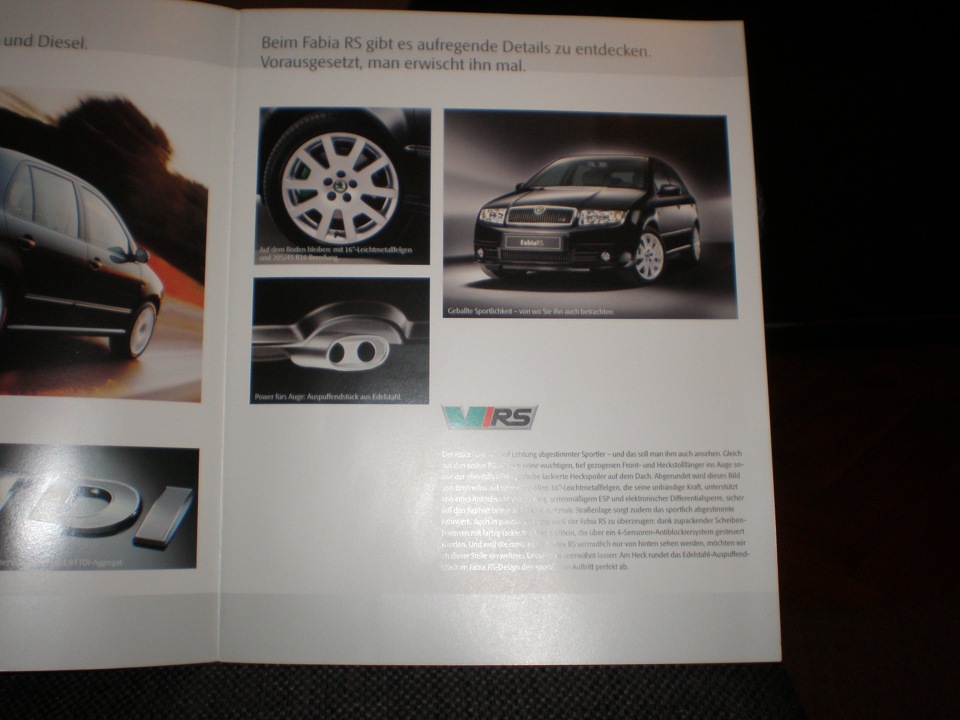 Оригінальний німецький буклет Skoda Fabia RS 5