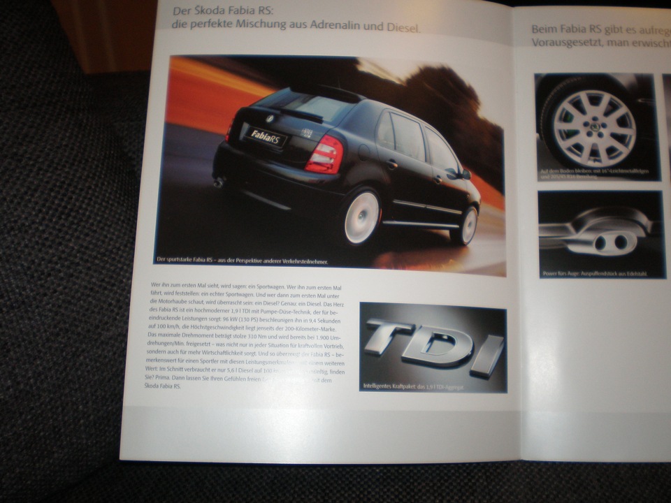 Оригінальний німецький буклет Skoda Fabia RS 4