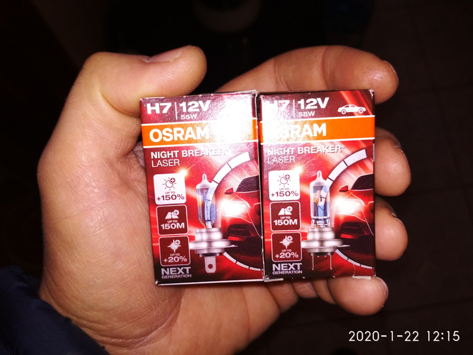 Лампа галогенна Night Breaker Laser +150% H7 12V 55W (64210NL) OSRAM 1
