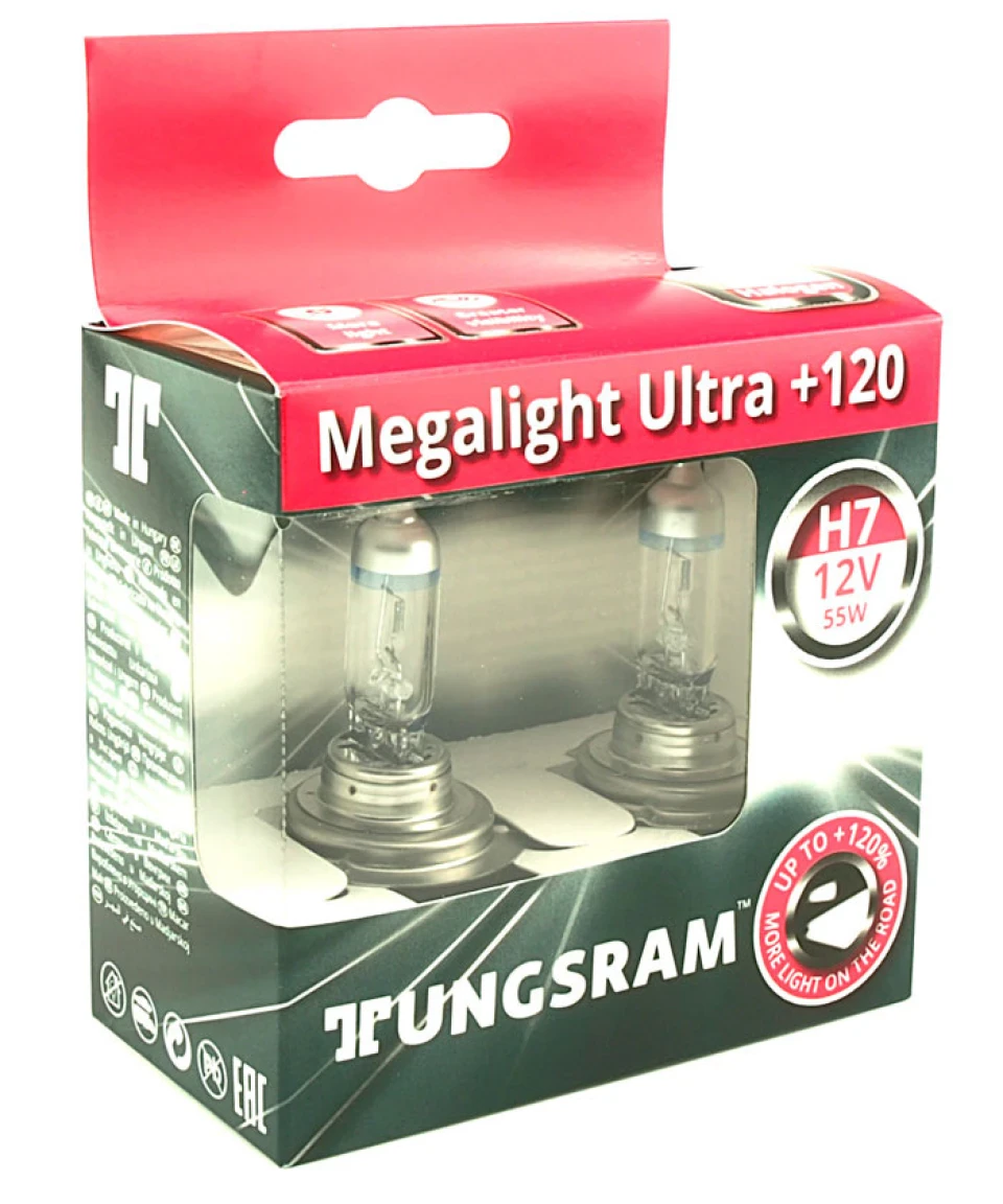 Заміна ламп ближнього світла Tungsram H7 55W 12V Megalight Ultra +120%