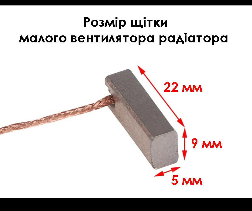 Щітки вентилятора (малого) радіатора - розмір 3