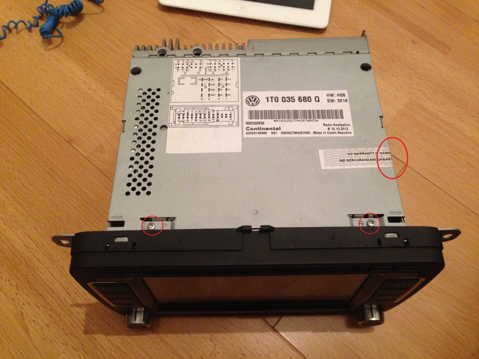 Чистка лінзи приводу RNS 510, Columbus 1