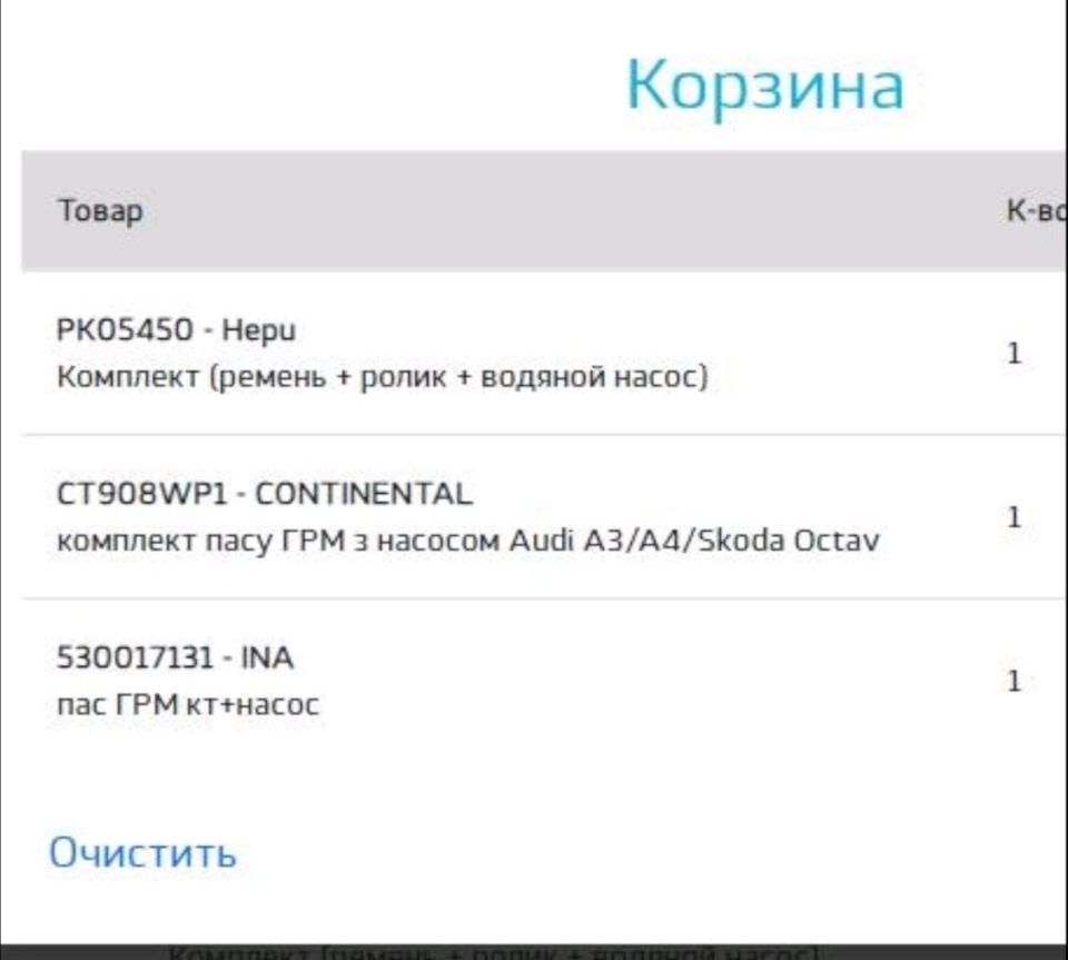 Заміна комплекту ГРМ Skoda Octavia 1.6 bse 2