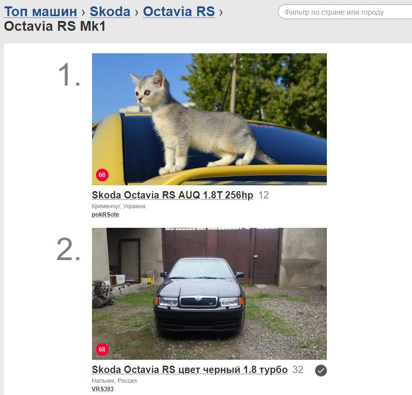 Топ 1 RS Mk1, топ 10 місто та нові фото. 2