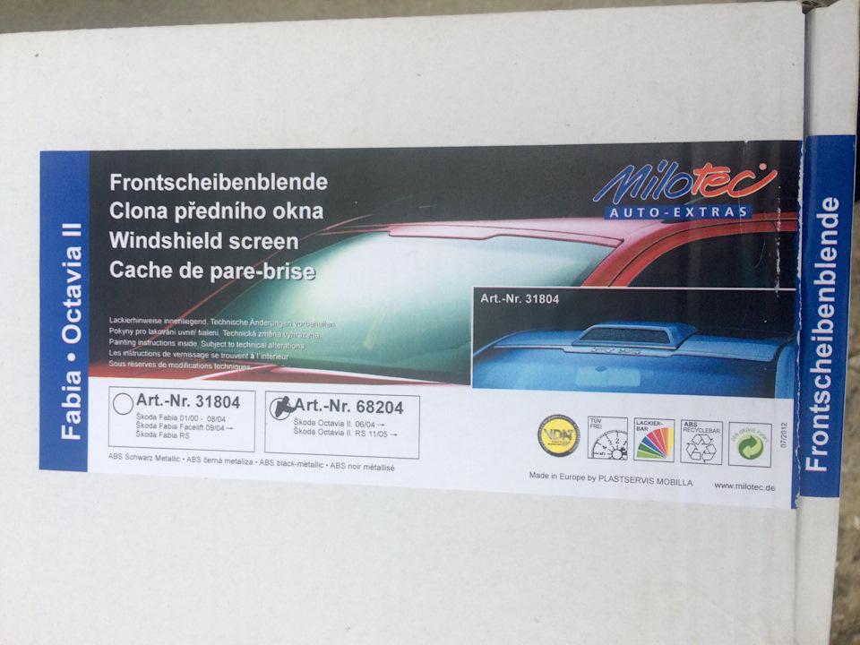 Frontscheibenblende. 1