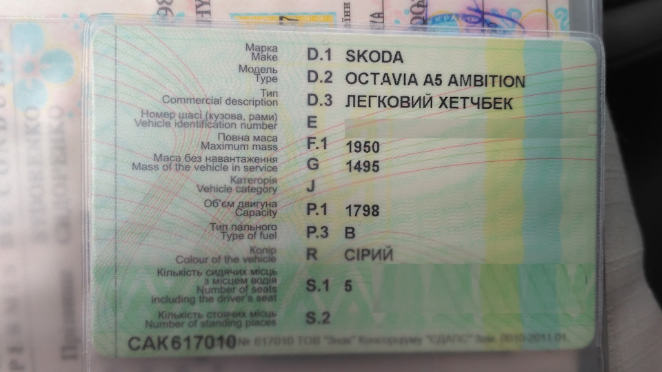 Вага My Skoda Octavia 1.8TSI 4