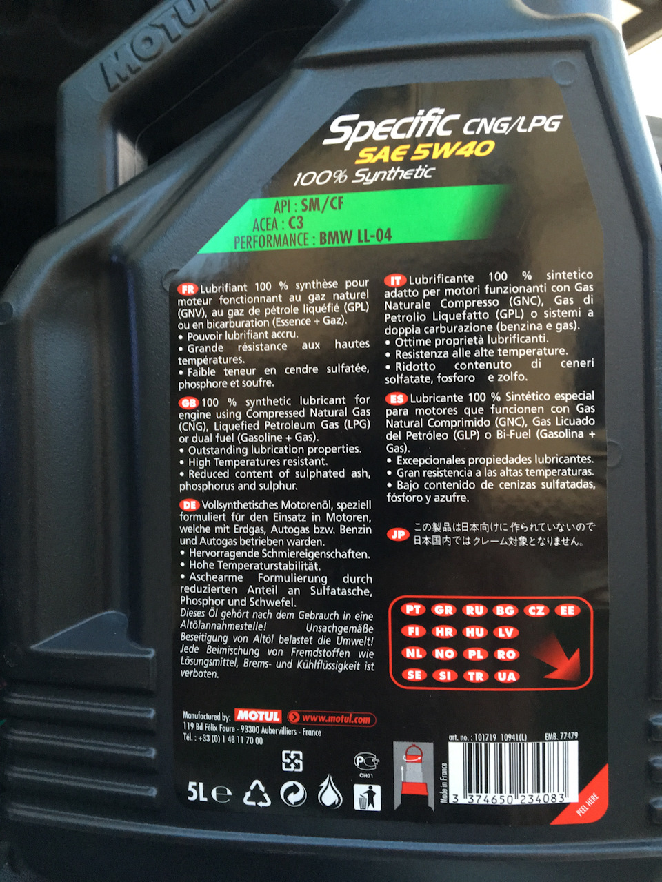 Motul Specific CNG/LPG 5W-40 2
