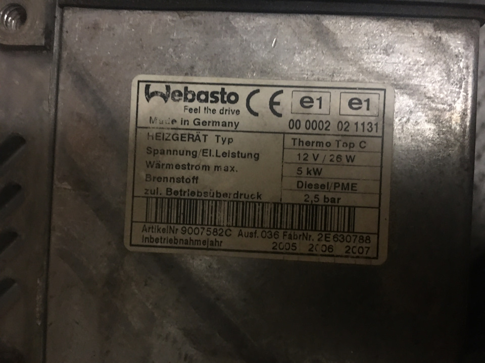Webasto thermo top C 1