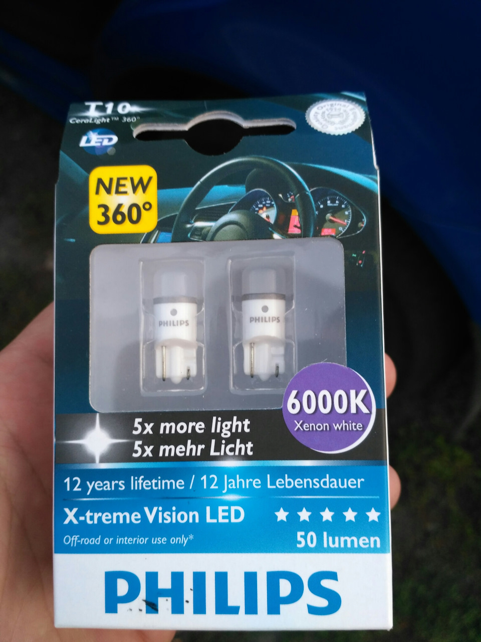 Лампочки в габарити PHILIPS X-treme Vision Led 6000K 1