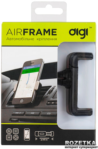 Автотримач для телефону DIGI Car mount AirFrame Black (CH01) 1