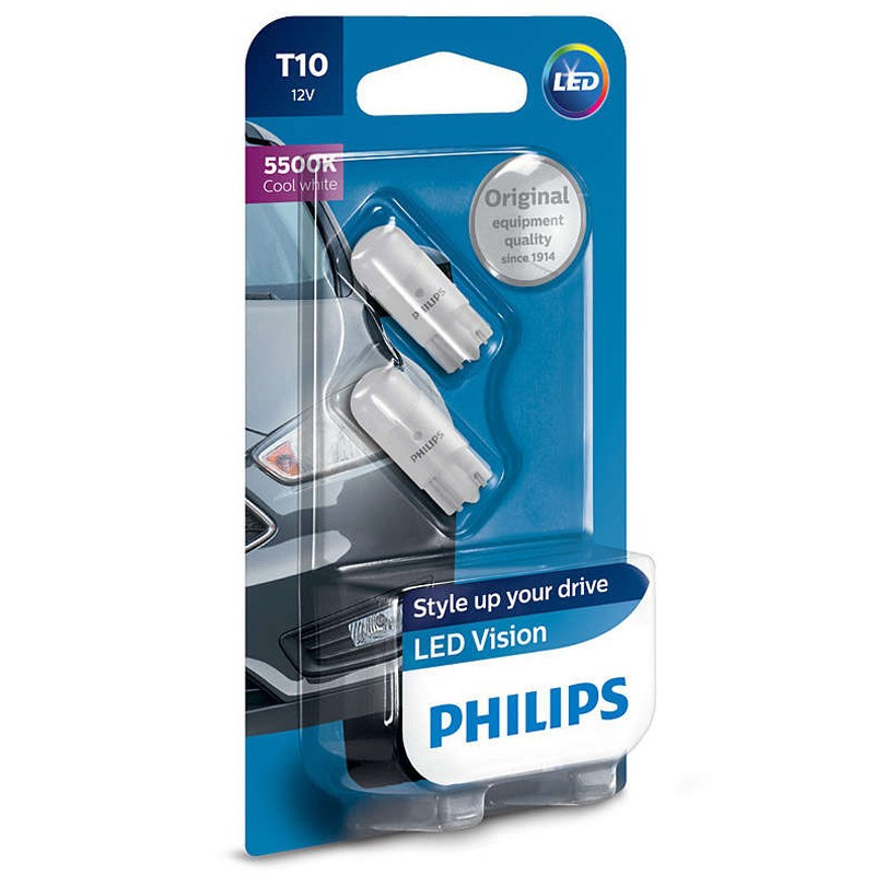 PHILIPS LED Vision T10 (W5W) 5500 К 1