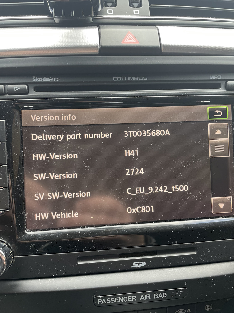 Помилка оновлення RNS 510 3