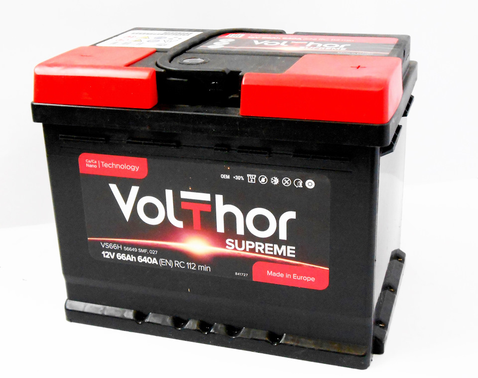 Заміна аккумулятора: VOLTHOR Supreme 66 (R+) 1